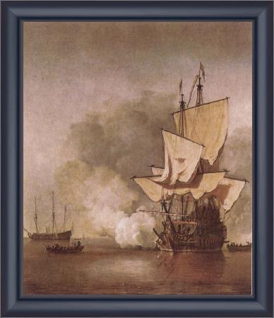 framed  VELDE, Willem van de, the Younger The Cannon Shot, Ta3139-1